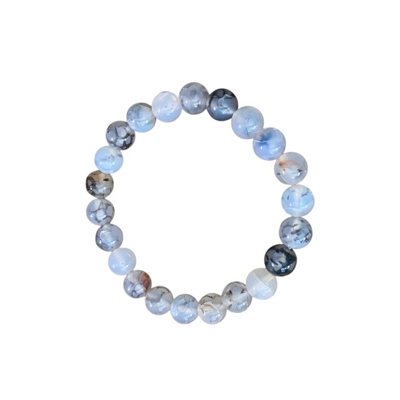 Dragon Vein Agate All Natural Crystal Stone Bracelet With Healing Properties - Picture 7 of 11